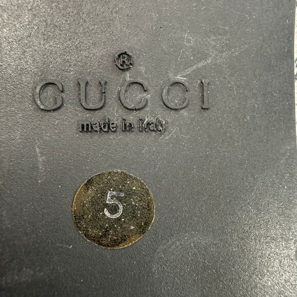 Authentic Gucci Black Leather Platform Slide Sandals Women’s Square Toe Italy - Picture 7 of 13